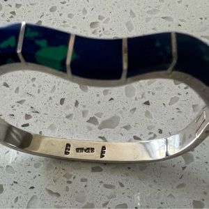 Hallmarked 925 Morenci Azurite Malachite bangle .